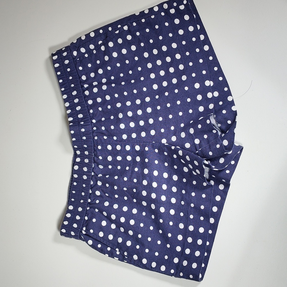 J. Crew Boardwalk linen cotton navy polka dot shorts 6